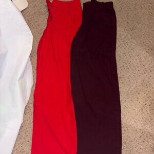 a new day Women's Red and Bugyndy Wide Leg Pants